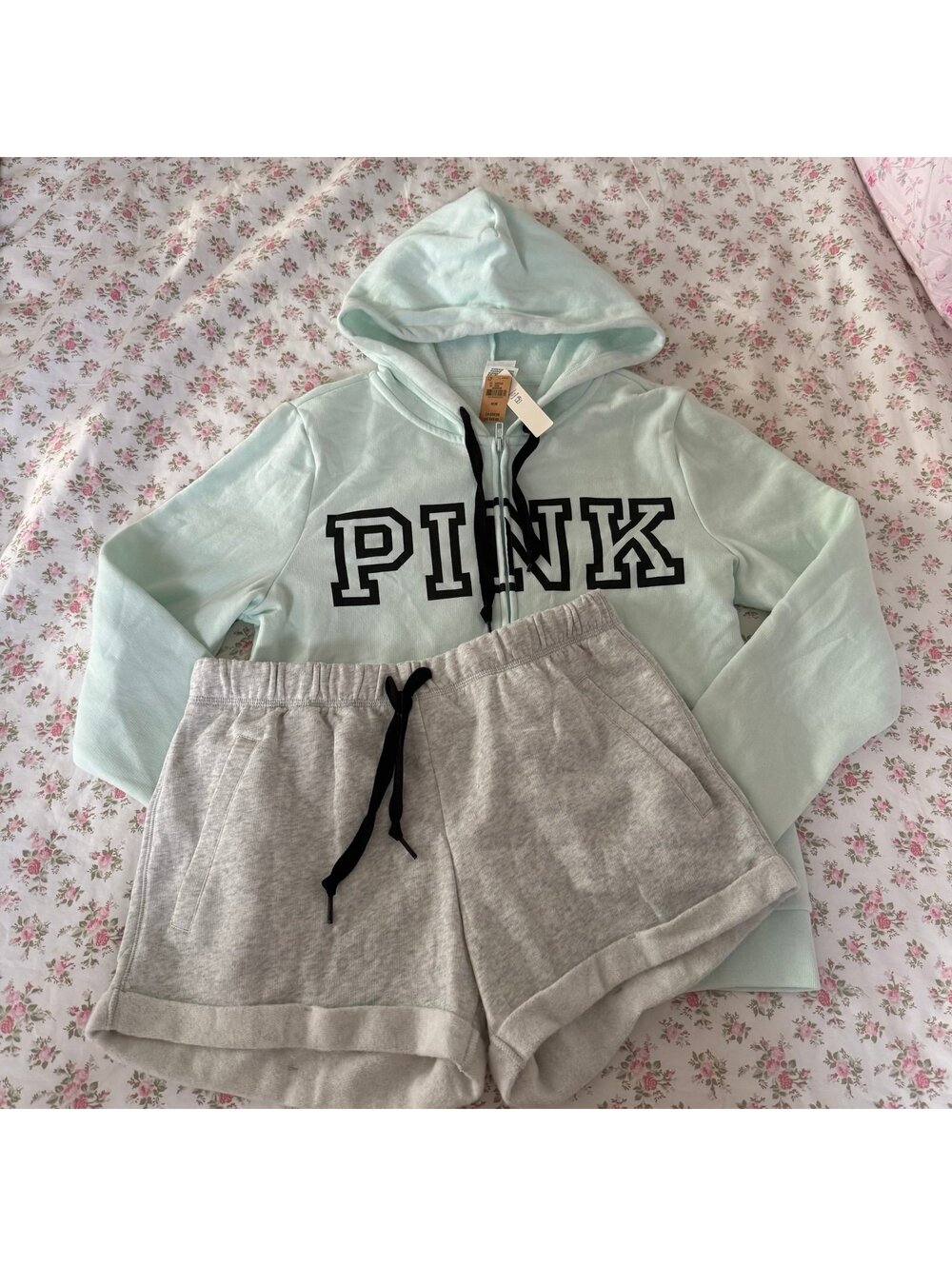 PINK Victoria’s Secret Hoodie and shorts Set